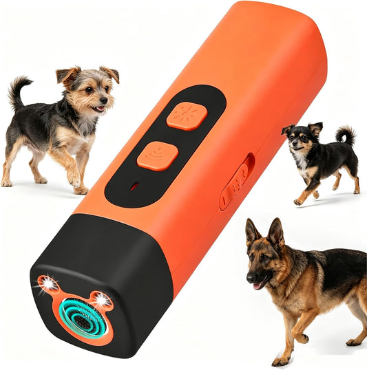 Dog Bark Deterrent Devices, Rechargeable Anti Barking Device for Dogs, 3 Modes & LED Light