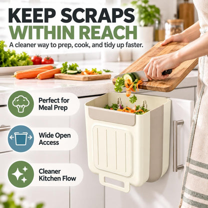 Hanging Kitchen Trash Can for Cabinet Door, Space-Saving Waste Bin
