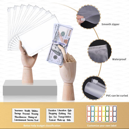 50Pcs Budget Binder with Cash Envelopes，Budget Binder, Cash Envelopes for Budgeting