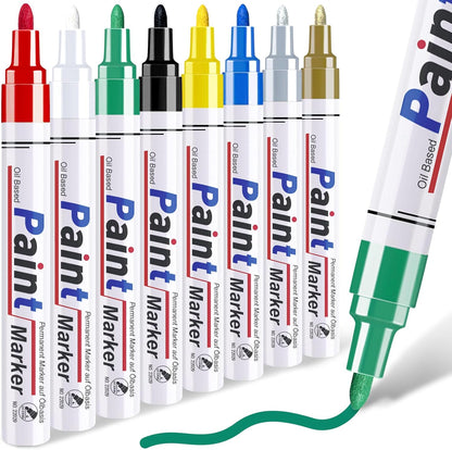 8 Colors Paint Pens Paint Markers Oil Based Permanent