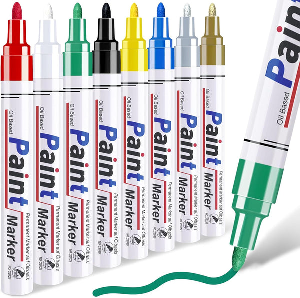 8 Colors Paint Pens Paint Markers Oil Based Permanent