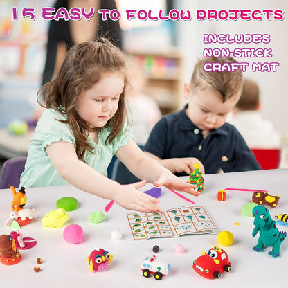 Air Dry Clay Kit for Kids –Non-Toxic Soft Modeling Clay Set