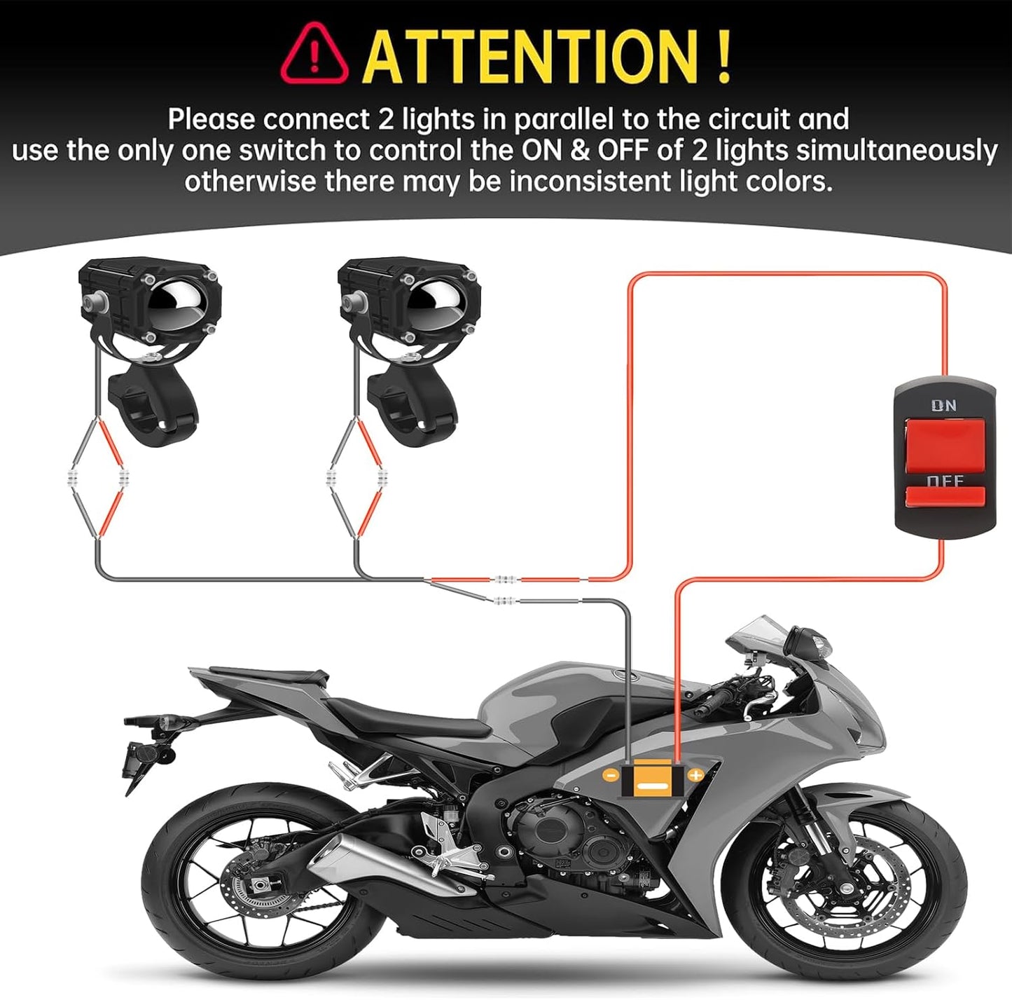 A Pair 60W LED Spotlights Fog Lights 4 Modes 12V, Super Bright 6000LM Fog Light Driving Signal Lights