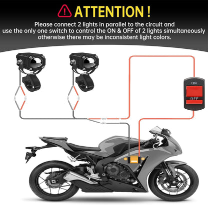 A Pair 60W LED Spotlights Fog Lights 4 Modes 12V, Super Bright 6000LM Fog Light Driving Signal Lights