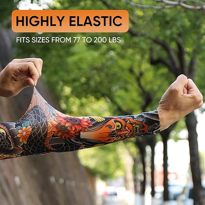 4Pcs Cooling Sun Protection Tattoo Sleeves for Men Women,UltraRealistic,UltraThin Breathable