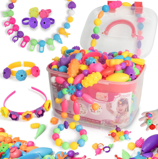 183Pcs Pop Beads, Jewelry Making Kits for Toddlers, Arts and Crafts Supplies for Kids Ages 4-8