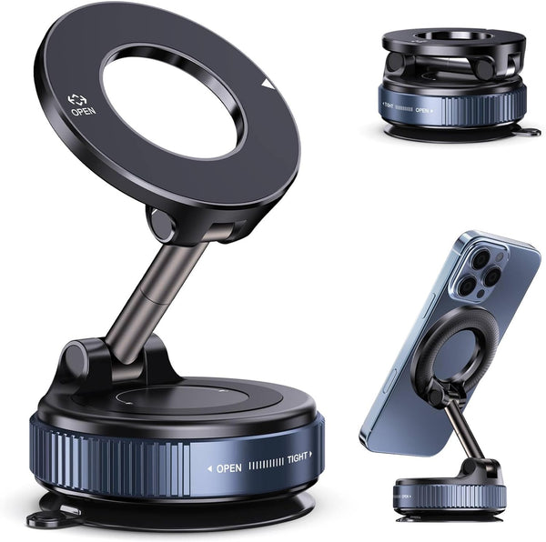 Strong Magnetic Car Phone Holder for MagSafe Ultra Vacuum Suction Cup Phone Mount 360°