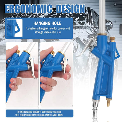 Pneumatic Engine Cleaning Tool with 3.93-foot Hose For Automotive Engine Dust Removal and Precision Cleaning