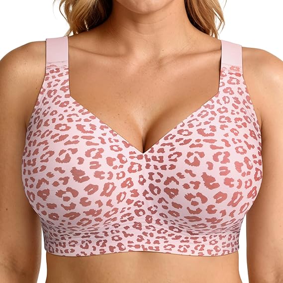 Plus Size Bras for Women Supportive Wireless Push Up Bra Full Coverage No Underwire Seamless
