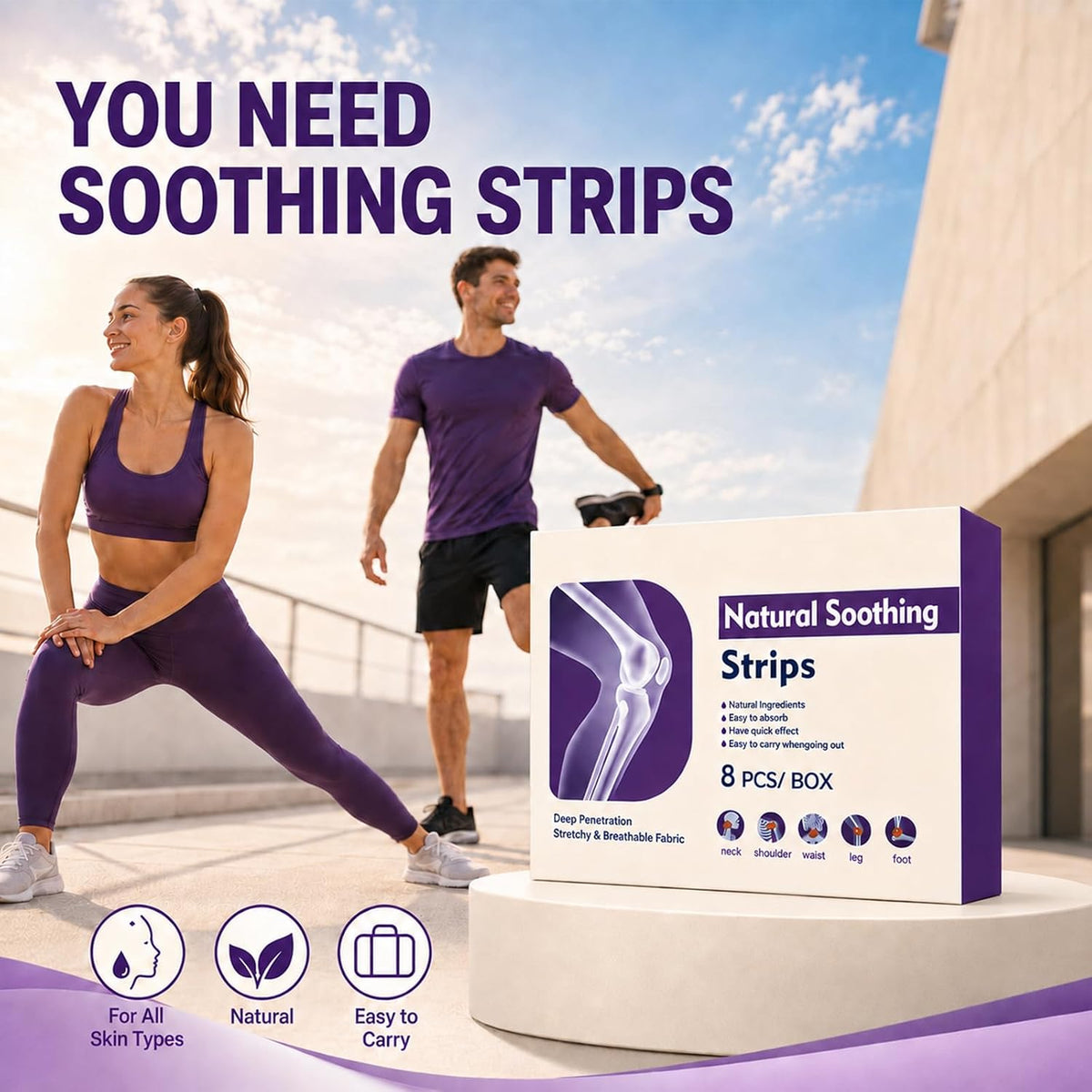 2Pack Natural Soothing Strips, Soothing Joint Patches, Deep Penetration, Care Joint and Muscle