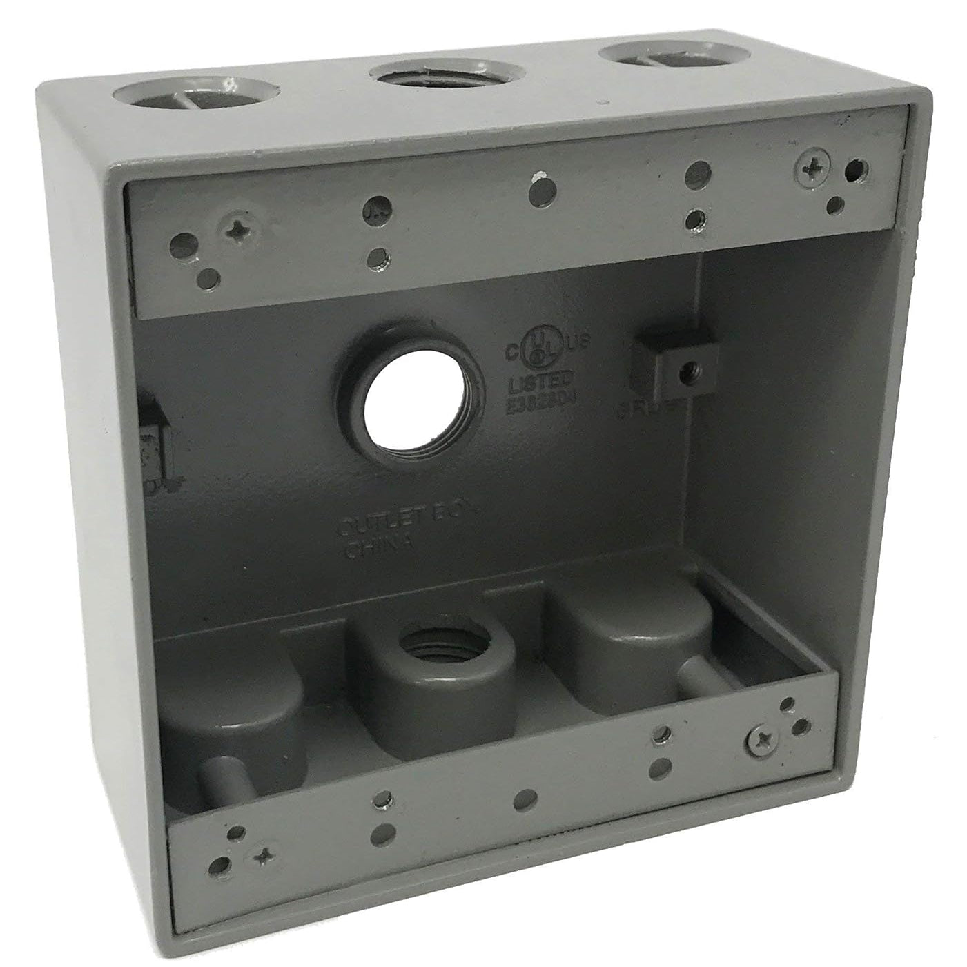 Weatherproof Outlet Box with Three 3/4-in Threaded Outlets with Instructions