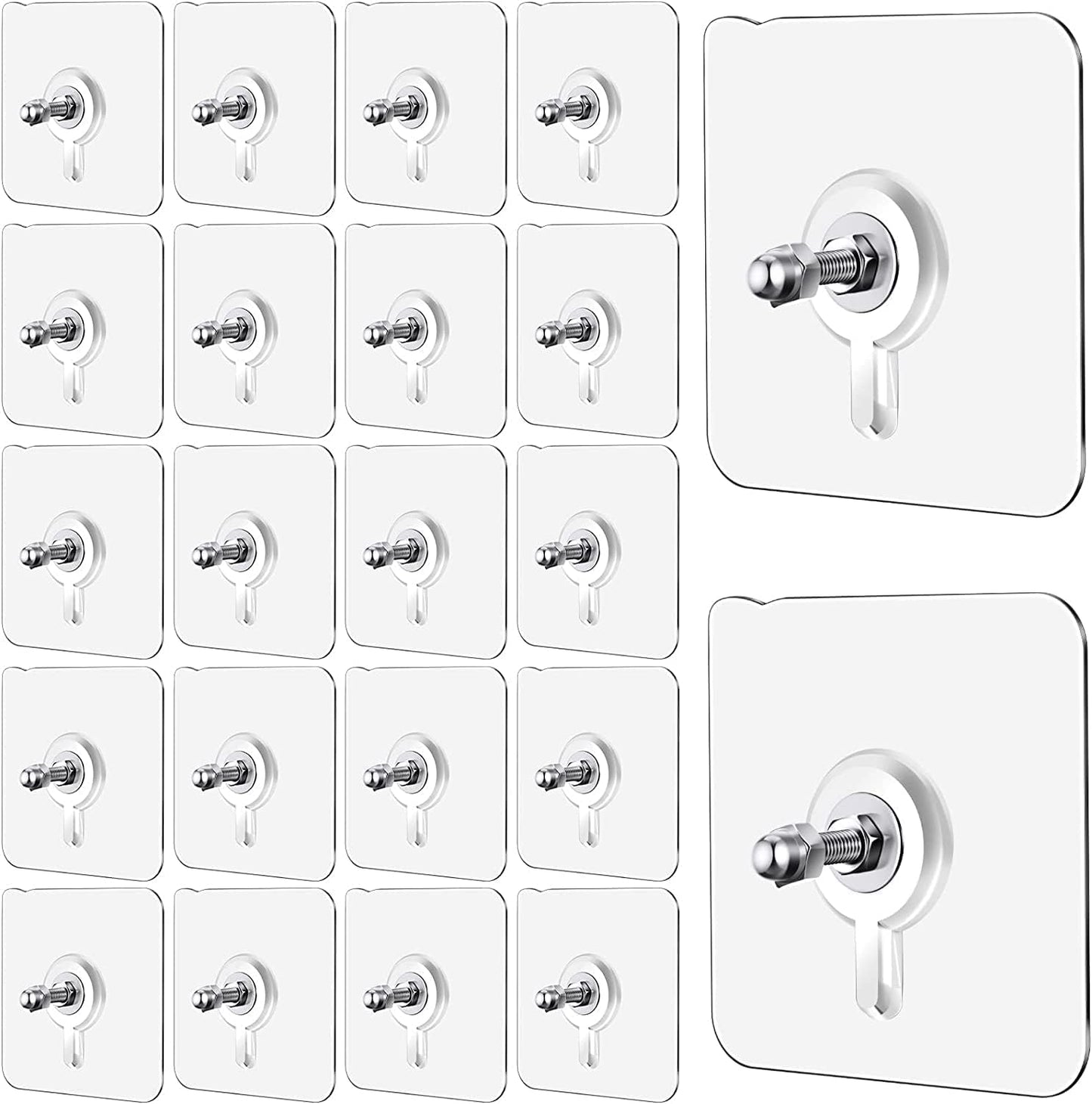 20 Pcs Wall Hangers Without Nails, Picture Hangers Without Nails,Hang Pictures Frame On Wall No Nails