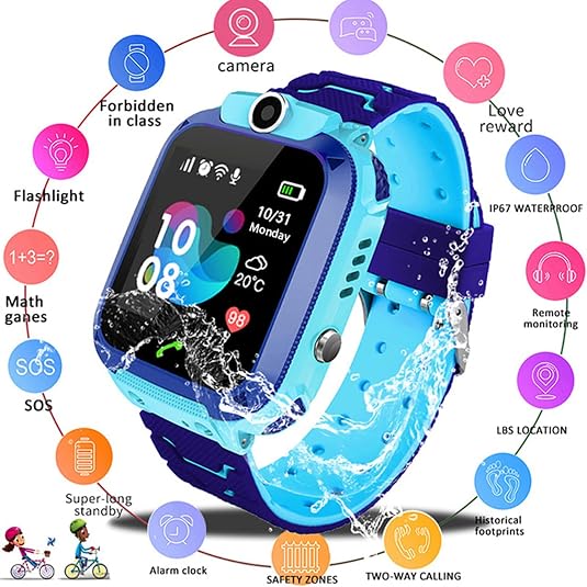 Kids Smart Watch, LBS Positioning SOS Call Watch with Remote Control Camera and Voice Chat
