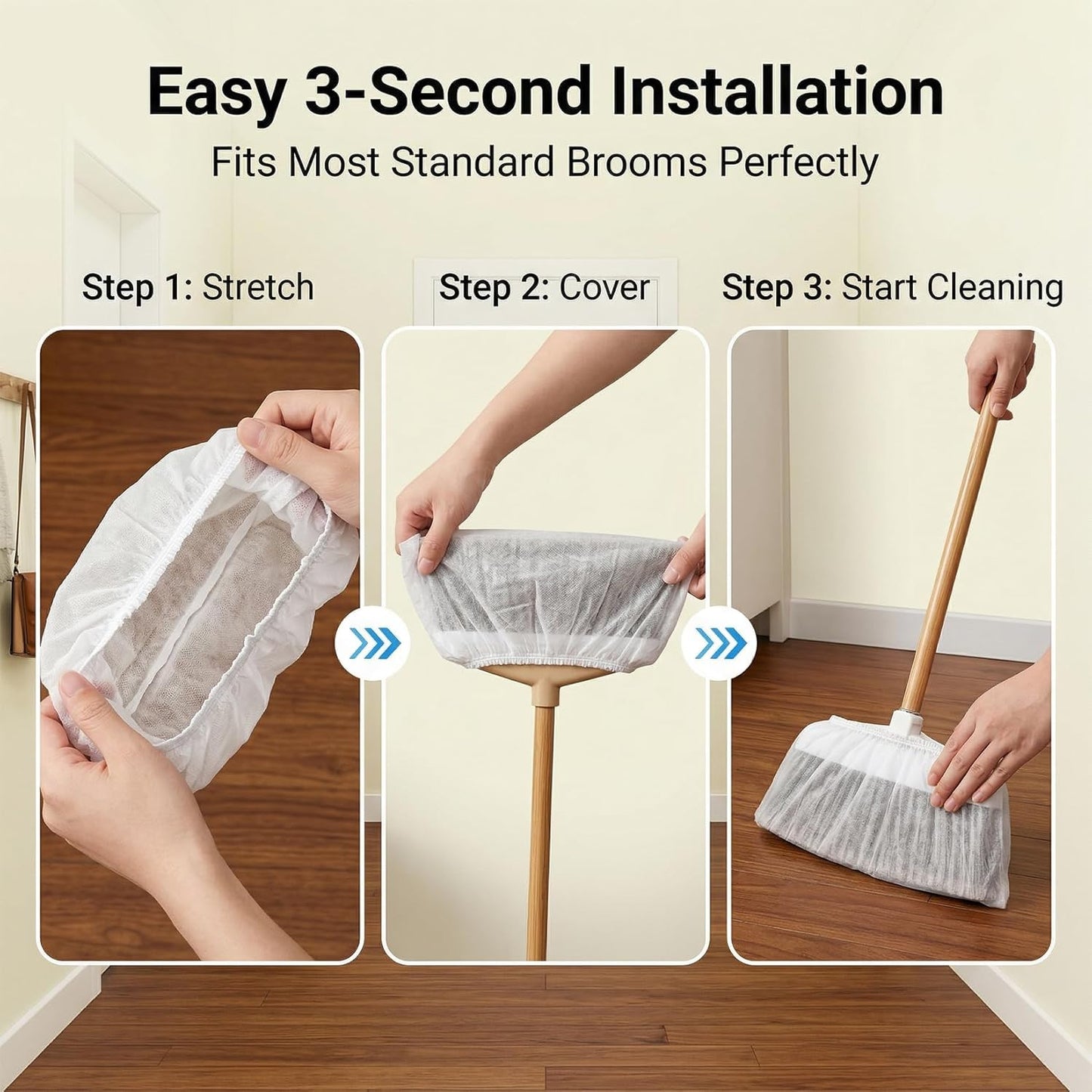 100pcs Broom Cloth Covers Multi-Purpose Microfiber Floor Towel