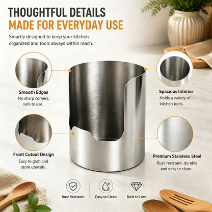 Multi-Functional Kitchen Utensil Holder,Thickened Stainless Steel Countertop Organizer