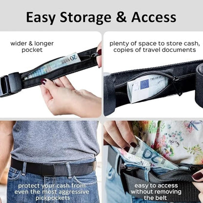Money Belts for Travel for Men, Nylon Military Tactical Mens with Zinc Alloy Buckle, Security Money Belt