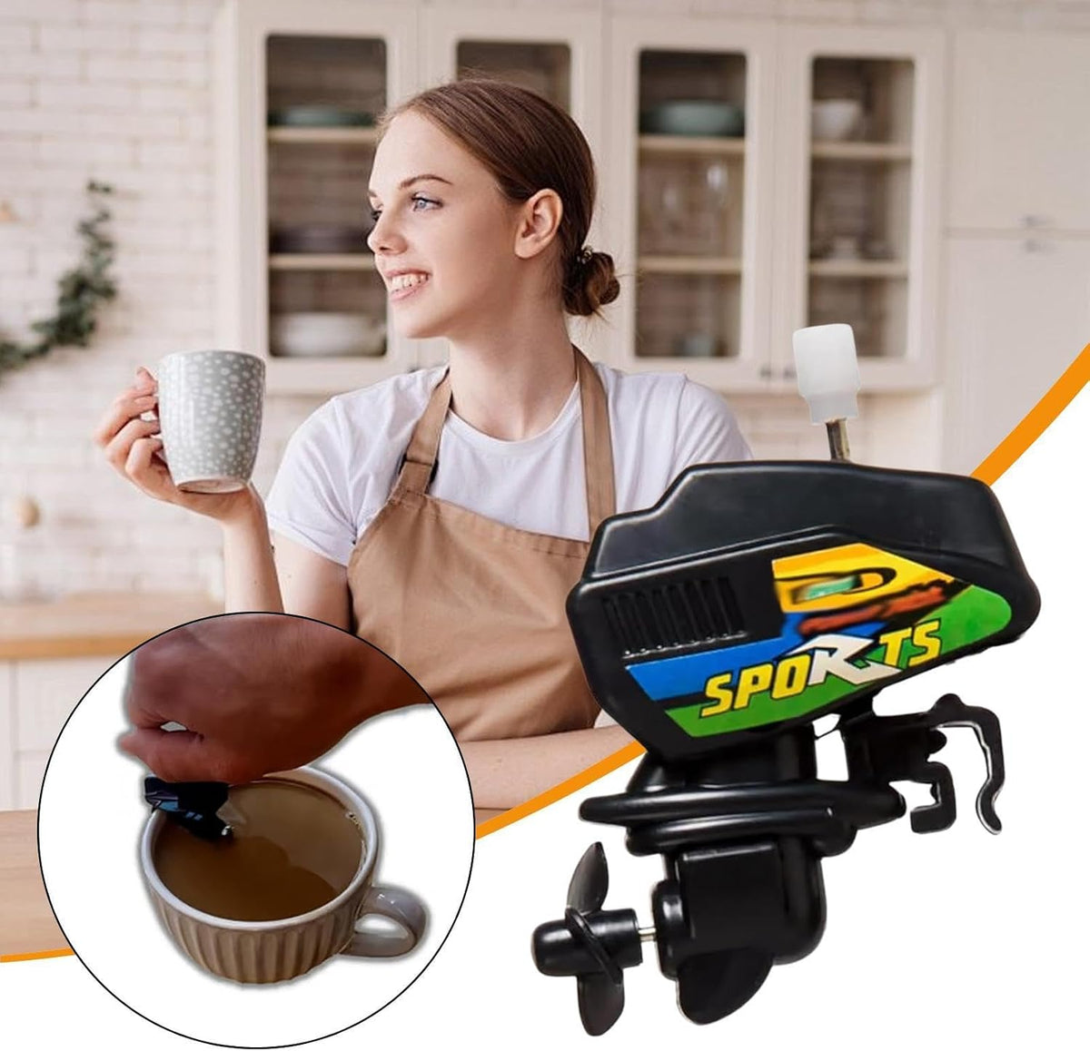 2Pcs Coffee Boat Motor Mixer, Electric Drink Stirrer for Glasses & Mug