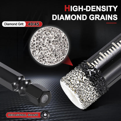6Pcs 6-16mm Dry Diamond Core Drill Bit Set,Diamond Tile Hole Saw Kit with Hex Shank