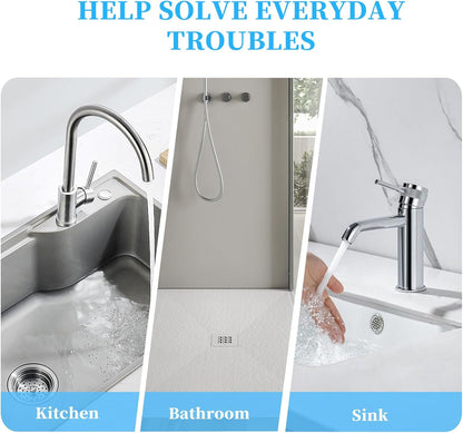 2Pcs Universal Fully Automatic Floating Floor Drain with Extended Anti-Odor Core