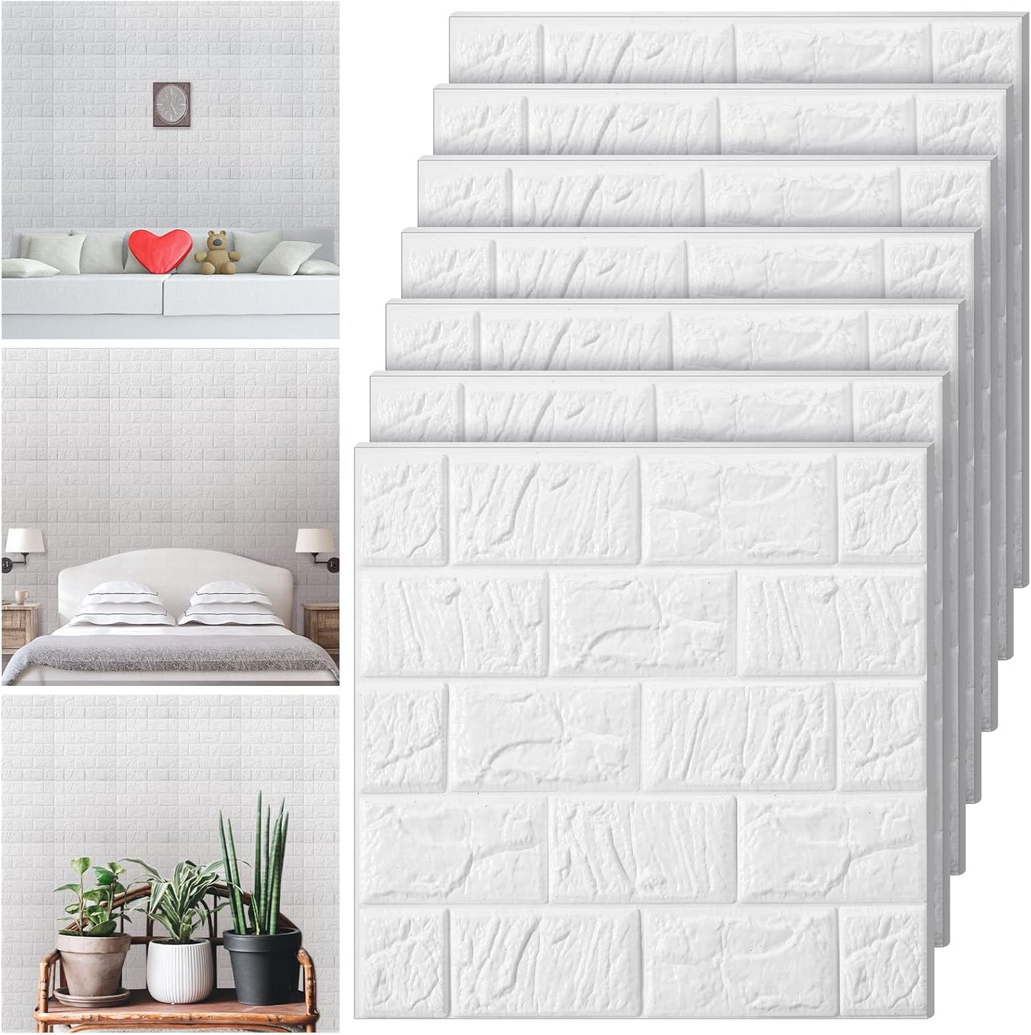 10Pcs 3D Wall Panels Peel and Stick Foam Brick Wallpaper Printable