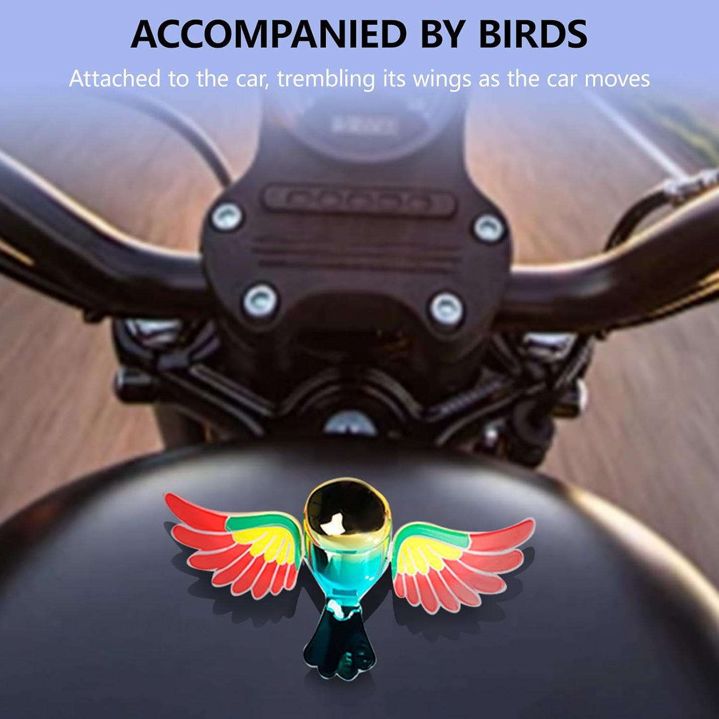 2Pcs Bionic Flying Bird, Funny and Cute Car Decoration, Wings Swing with Wind