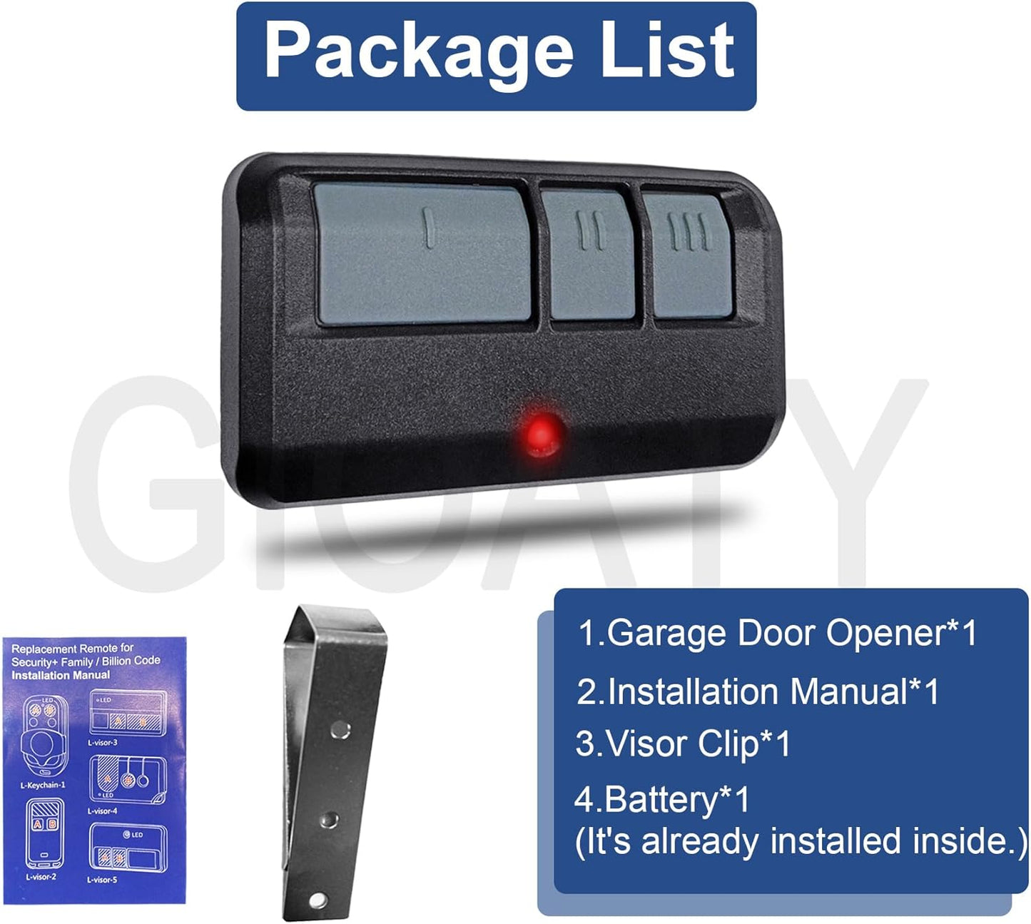 893MAX Garage Door Opener Remote, for LiftMaster/Chamberlain/Craftsman Garage Door Opener