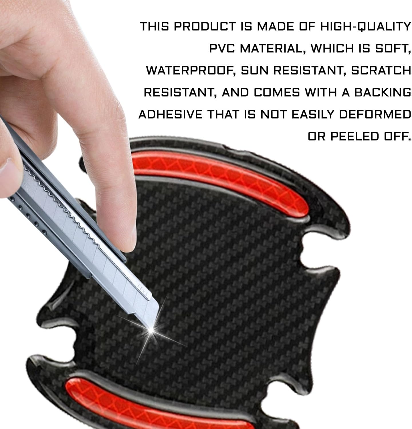8Pcs Car Door Handle Protector Compatible, Reflective Safety Strips, Night Warning Anti-Scratch Exterior Decals
