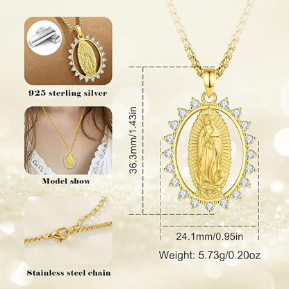 Virgen de Guadalupe Necklace for Women – Virgin Mary Necklace