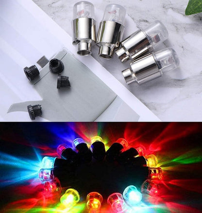 4 Pack LED Tire Lights for Car Trucks Valve Stem Cap Bike Golf Cart