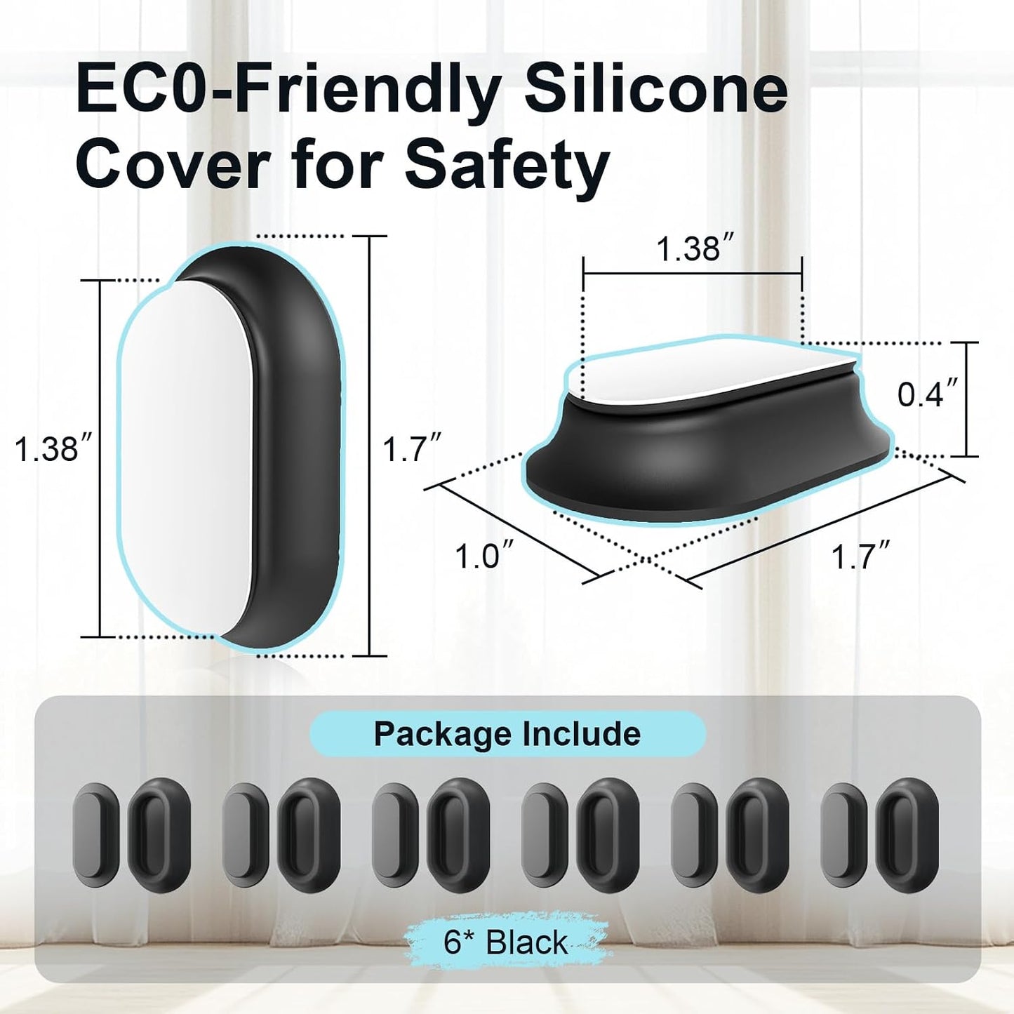 6PCS Magnetic Silicone Remote Control Holder Wall Mount for TV Fan