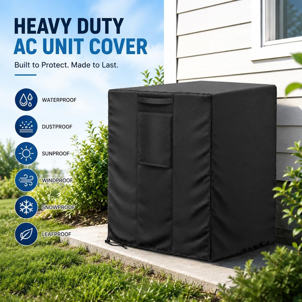 Heavy-Duty Full-Coverage Outdoor Central Air Conditioner Cover