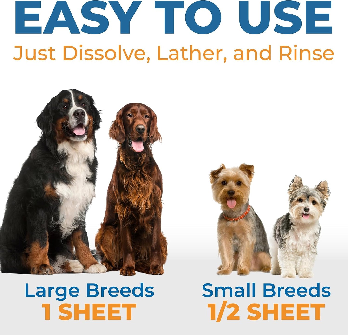 Activated Rinse-Off Dog Shampoo Sheets-Lick-Safe, Tear-Free, Travel-Friendly
