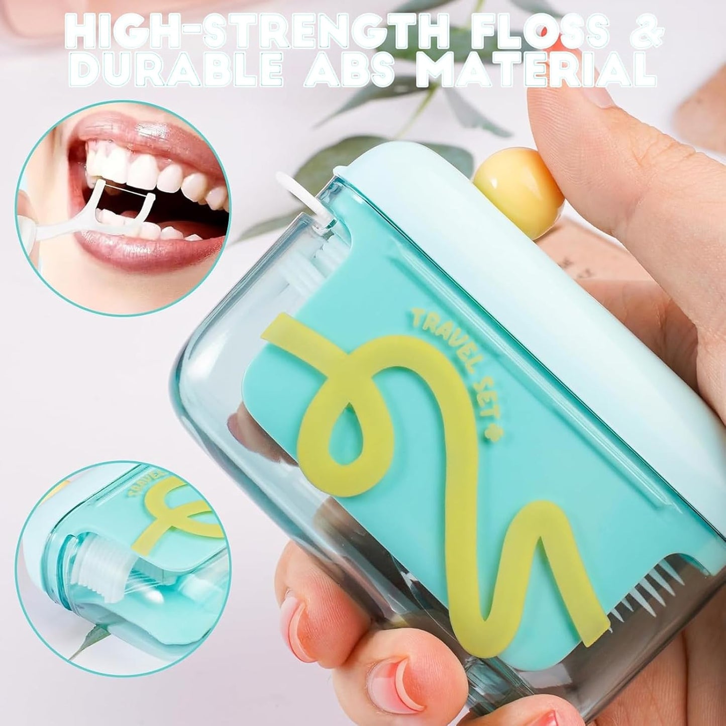 2Pcs Automatic Pop-up Portable Floss Dispenser with 20 Pcs Dental Floss