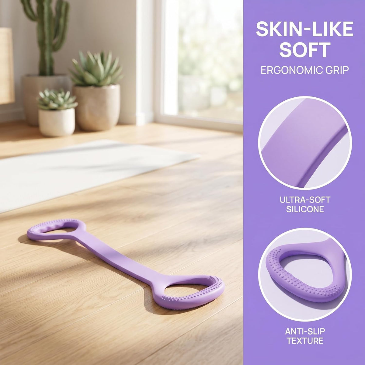 Women's Silicone Figure 8 Resistance Bands - Adjustable Intensity