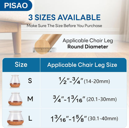 15 Pcs Chair Leg Floor Protectors for Hardwood Floors Silicone Covers