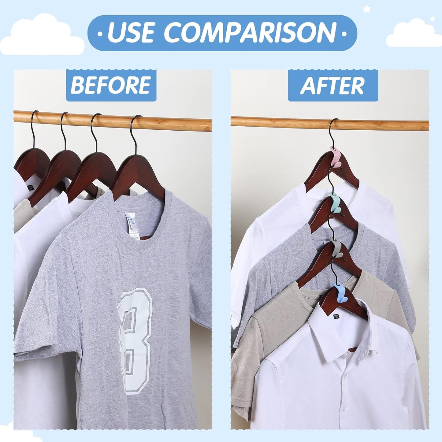 100PCS Clothes Hanger Connector Hooks,Hangers Organizer Smart Closet Space Saver