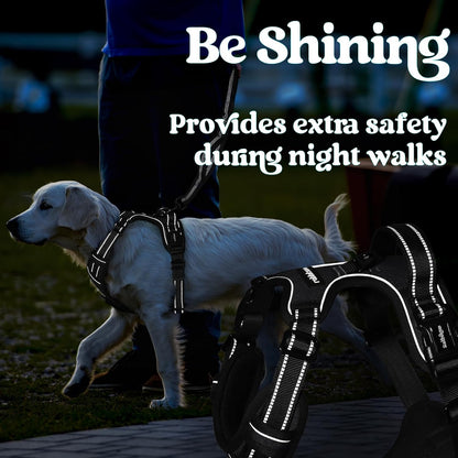 Dog Harness No Pull Adjustable Reflective,for Medium and Large Small Dog with Leash 59.06in