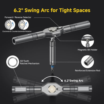 24 in 1 Magnetic Screwdriver Set, DIY Ratchet Handle Detachable Versatile Toolkit