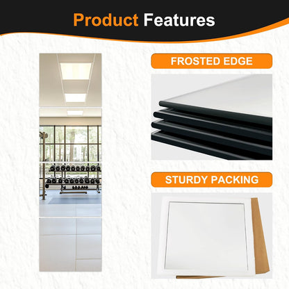 4Pcs Full-Length Self-Stick Wall Mirror Acrylic, Home Decor Mirror 30x30cm