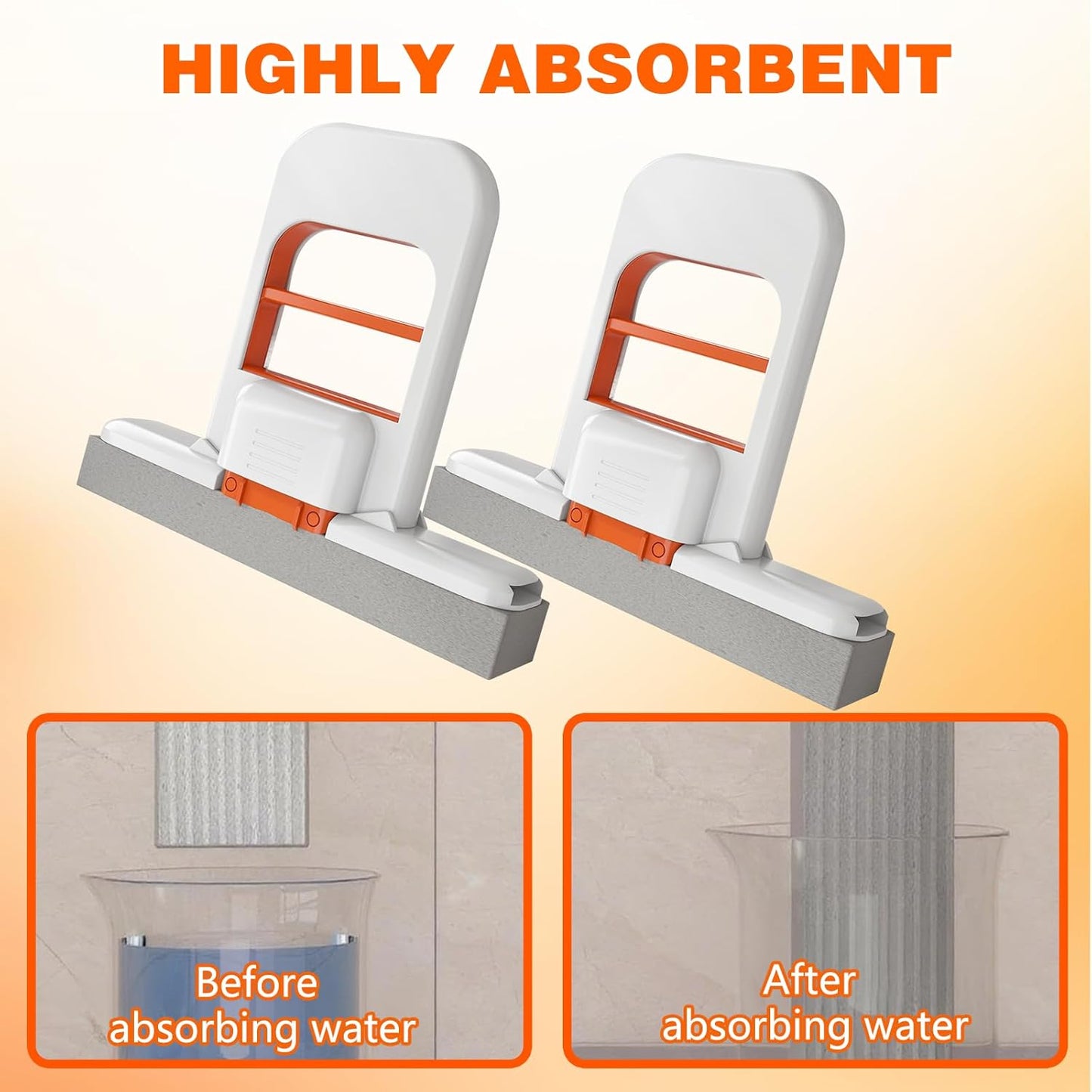 2Pcs Mini Foldable Desktop Mop – Portable Sponge Mop for Small Spaces