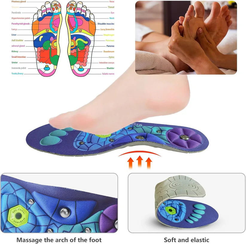 A Pair Magnetic Acupressure Insoles Orthopedic Insoles，Relieve Tired can be Used