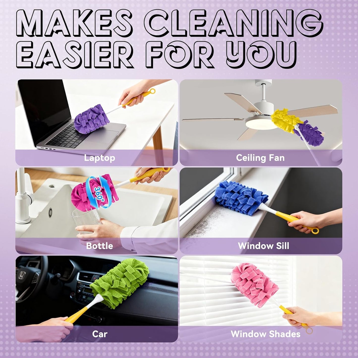 Fleece & Microfiber Rotating Cleaning Duster