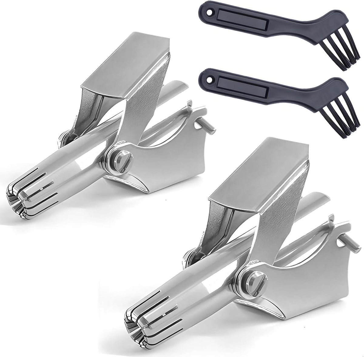 2Pcs Stainless Steel Manual Nose Hair Trimmer for Men & Women