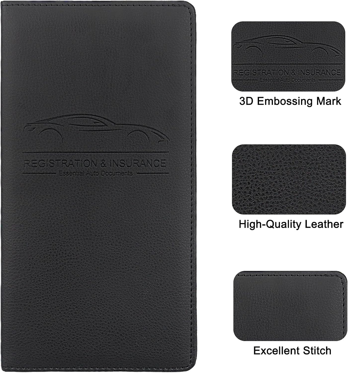 Car Registration & Insurance Card Holder, Magnetic Closure Vehicle Wallet