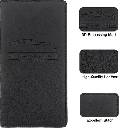 Car Registration & Insurance Card Holder, Magnetic Closure Vehicle Wallet