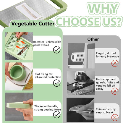 Mandoline Slicer for Kitchen, Multi Purpose Vegetable Slicer with Hand Guard
