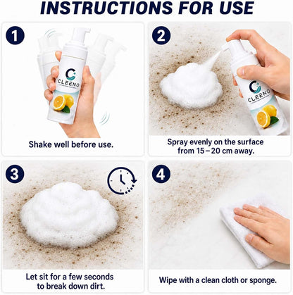 Multi-Surface Foaming Cleaner All-Purpose for Car Interior Kitchen Bathroom Leather Metal Glass