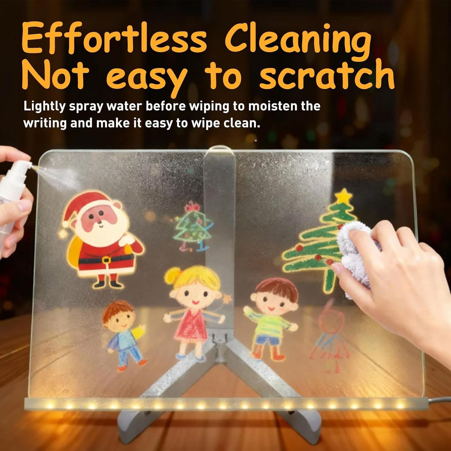 LED Glass Drawing Board for Kids with 4 Pen