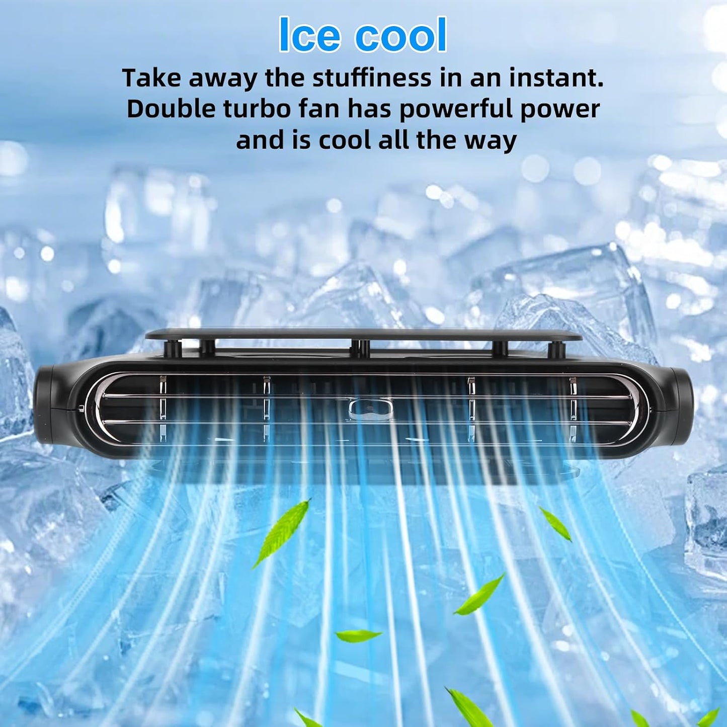 Wireless Car Backseat Fan with 3 Speeds, Portable Ventilation Unit, 3000mAh Rechargeable Battery