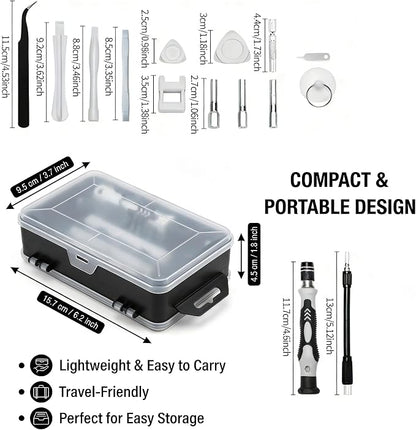 115 In 1 Multifunctional Precision Portable Screwdriver Set for Electronics, Watch, Computer Repair